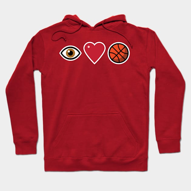 I Love Basketball Hoodie by Fourteen21 Designs